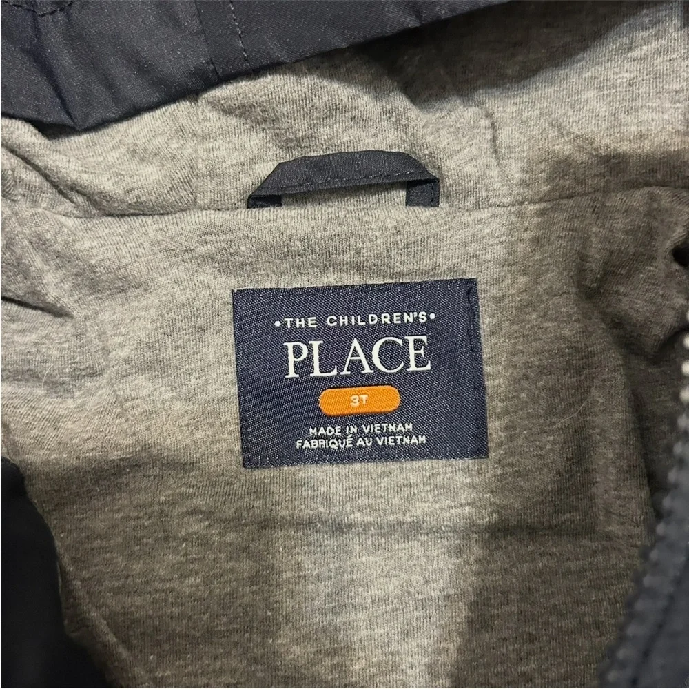 The Children’s Place Black/Navy Zip Hooded Jacket Toddler 3T